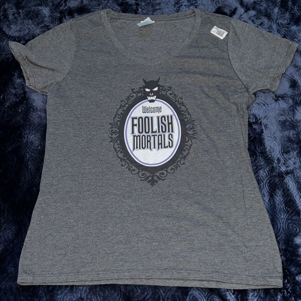 Welcome Foolish Mortals Haunted Mansion Graphic Women's Top (Ladies M)